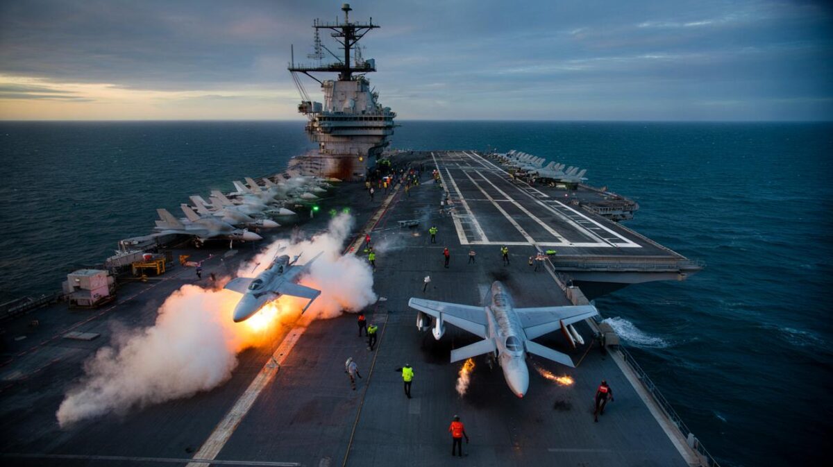 Met zijn 337 meter en 100.000 ton heerst het grootste vliegdekschip ter wereld over de oceanen